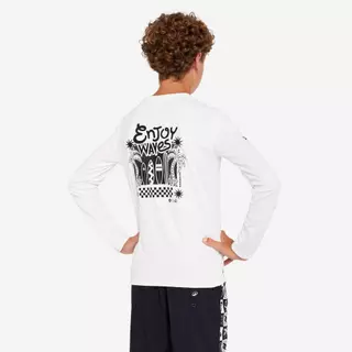 Decathlon Kids’ Surfing Long Sleeve UV-Protection T-Shirt เสื้อโต้คลื่นแขนยาวป้องกันรังสียูวีเด็ก รุ่น 100 - White
