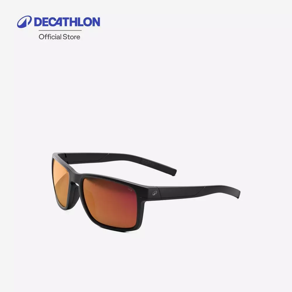 Decathlon Polarised Sunglasses Category 3 แว่นกันแดดเลนส์โพลาไรซ์ประเภท 3 รุ่น Explore 500 Sqr - Black/Orange