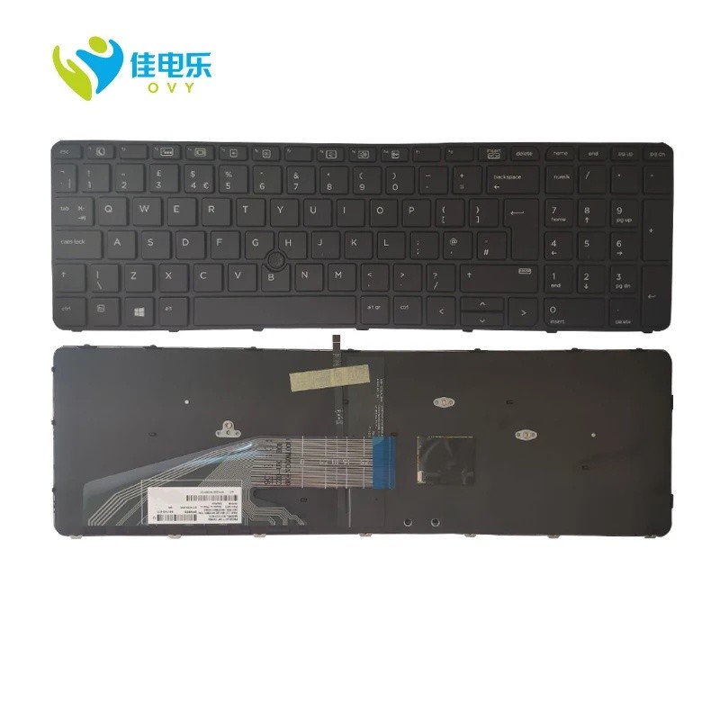UK แล็ปท็อป Backlit Trackpoint คีย์บอร์ดสําหรับ HP 650 655 G2 G3 Probook 450 455 470 G3 G4 827028-03