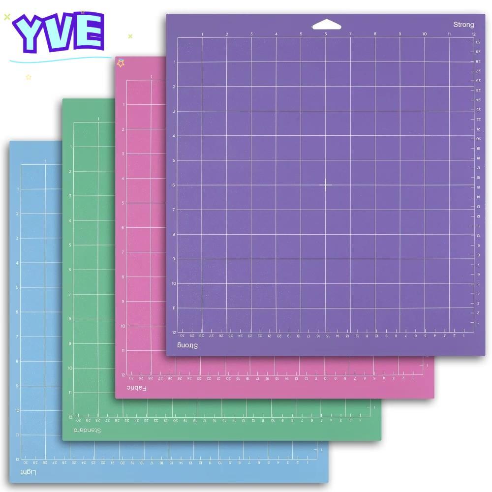 YVE แผ่นรองตัด, แผ่นรองตัดกาว PVC, การ์ดหนาทนทาน Cameo Silhouette ลื่น Cricut Mat สําหรับงานฝีมือเย็