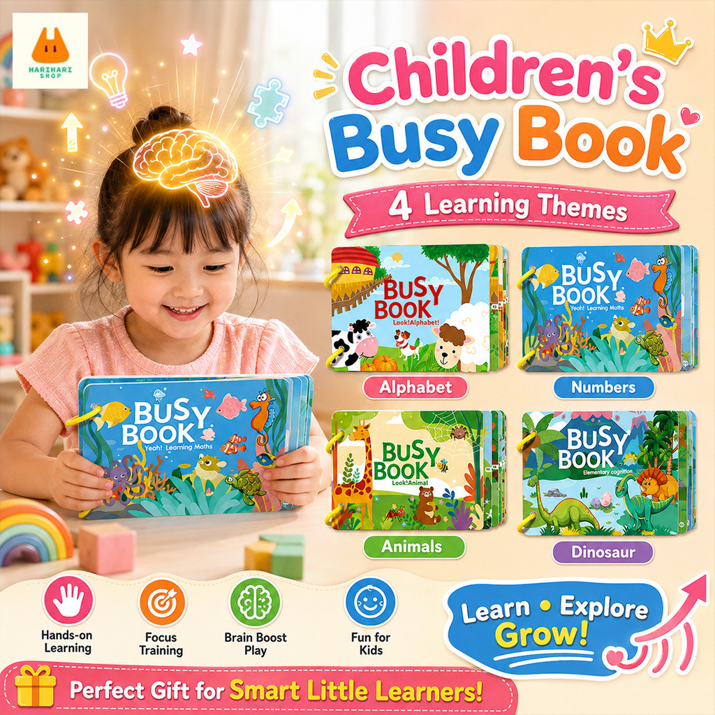 หนังสือการตรัสรู้แรกของเด็กทารก Busy Book Kids Montessori Book Quite Book Buku Senyap 儿童启书