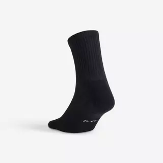 Decathlon High Sports Socks Rs 100 Tri-Pack ถุงเท้ากีฬาข้อสูงสำหรับเด็กรุ่น Rs 100 แพ็ค 3 คู่ - Black