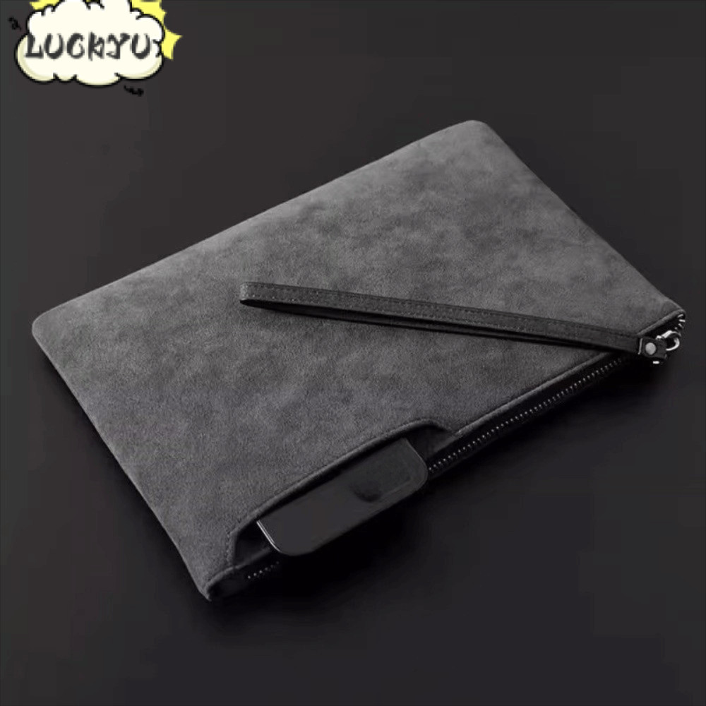 LUCKYU กระเป๋าสตางค์หนัง, กระเป๋าใส่เหรียญ Soft Surface Ort กระเป๋าคลัทช์ธุรกิจผู้ชาย, ของขวัญแบบพกพา Capaci ขนาดใหญ่มือถือ Busin