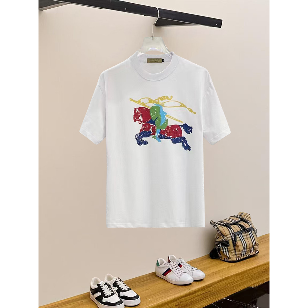 2026Bur tee/Bur เสื้อยืดสําหรับผู้ชายและผู้หญิงเสื้อยืดพิมพ์ดอกไม้เสื้อยืด 宽松สําหรับผู้หญิง VL2D