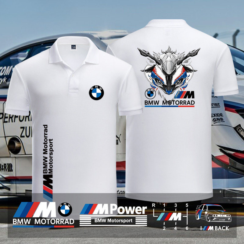 เสื้อโปโลแขนสั้นสำหรับผู้ชายและผู้หญิงจาก BMW Modification Culture M4 Thunder Racing 4S Store