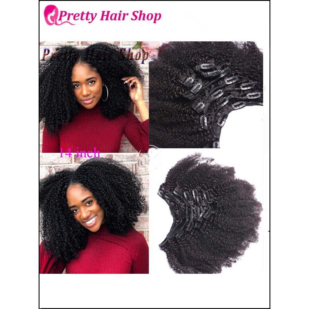 4B 4C Afro Kinky Clip In Brazilian Human Remy Hair Extension