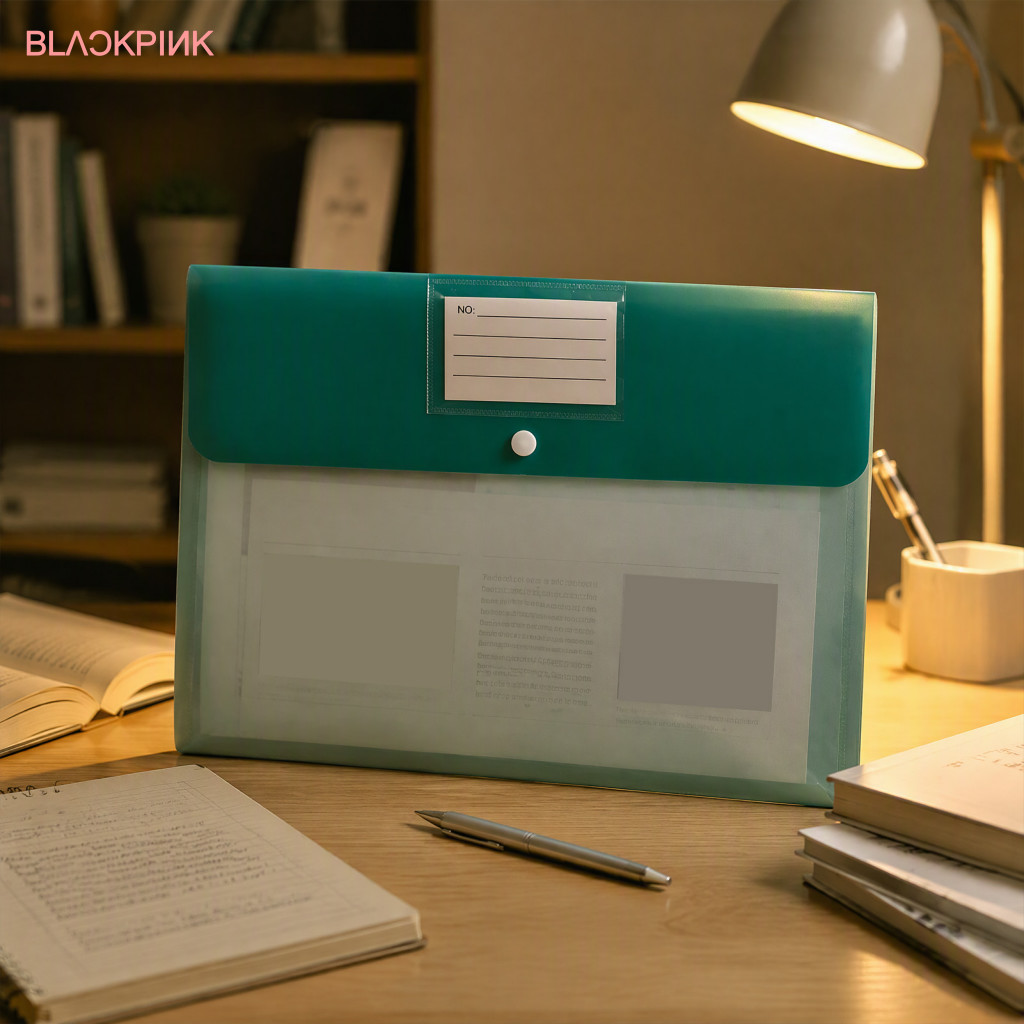 <Sunshine123> อุปกรณ์หลุดสัญญาขนาด A4 โฟลเดอร์ PP เคลือบทนทานพร้อม Snap, เคสที่ปลอดภัยสําหรับรายงานส