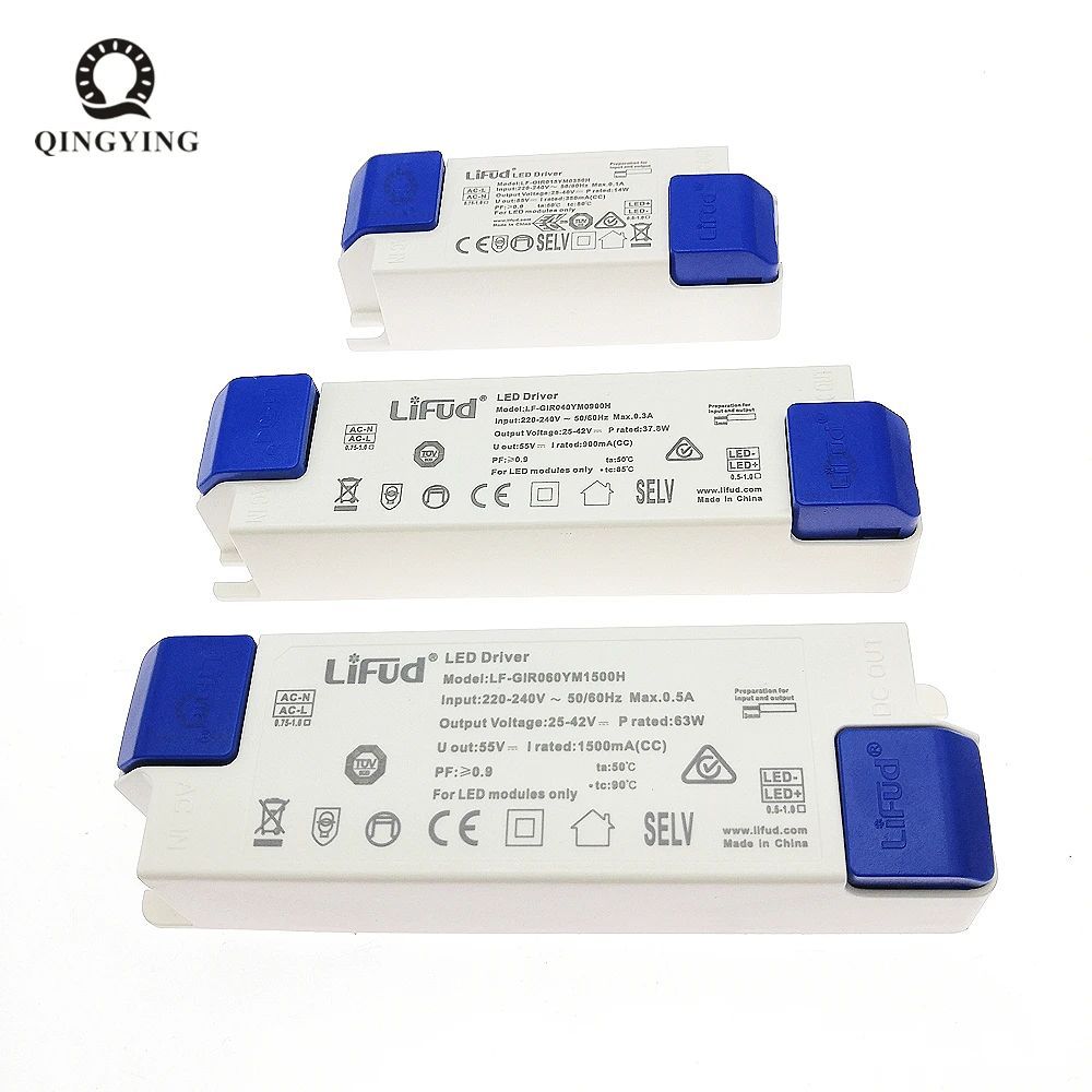 LiFud LED Driver 8 W-60 W สูง PF Transformer LF-GIRxxxYM YS Series 350mA 800mA 900mA 1000mA 1300mA 1