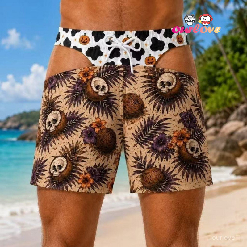 Influencer ขายร้อน Creative Mens Beach Shorts High-value Tricky Casual พิมพ์กางเกงของขวัญมูลค่าสูงสําหรับแฟนวันหยุดของขวัญ