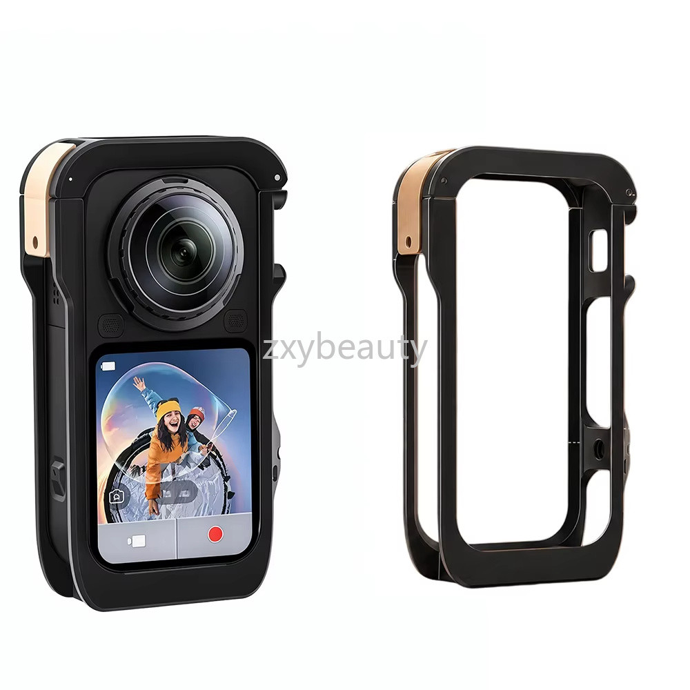 กรงกระต่ายอลูมิเนียมสําหรับ Insta360 X6 ป้องกันกรณีกล้องขยายกรอบอะแดปเตอร์ Mount สําหรับ Instra 360X