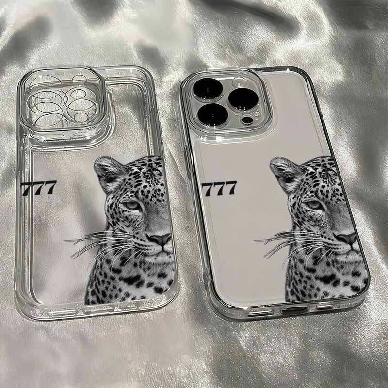 777 รูปแบบเสือดาวโปร่งใส TPU เคสโทรศัพท์สําหรับ IPhone 17 Pro Max 16 15 14 13 12 11 8 7 Plus 16E 17E