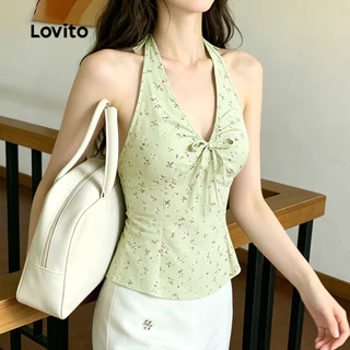 (New Arrival) Lovito เสื้อลําลองเรียบง่ายสีม่วงสําหรับผู้หญิง เหมาะสําหรับฤดูใบไม้ผลิและฤดูร้อน เกาหลี อินเทรนด์ L197AD1062