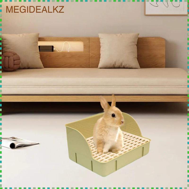 [megidealkz] Pet Rabbit Pet Toilet Small Animal Toilet Corner Litter Pan for Ferret