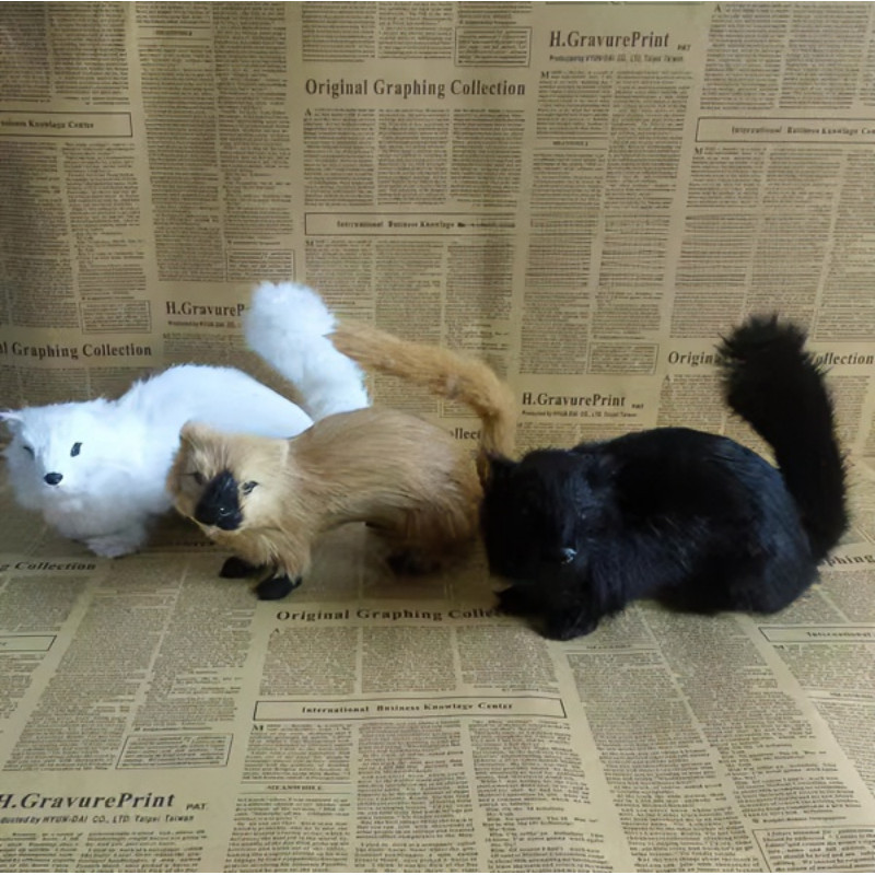 จําลอง Wildlife Weasel Weasel Weasel เก่าสีเหลืองจําลอง White Mink Sable ภาพยนตร์ Props จําลอง Wease