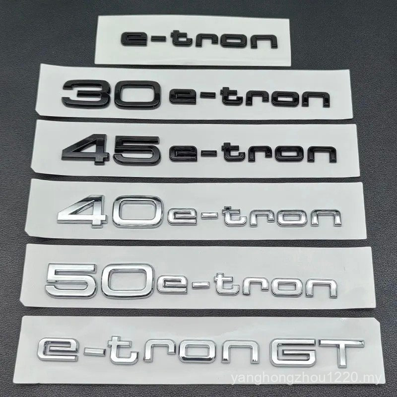 ใช้ได้กับ-3D ABS โลโก้ 30 40 45 50 E-tron GT ตัวอักษรสติกเกอร์รถด้านหลังป้ายสัญลักษณ์สําหรับ Audi A3