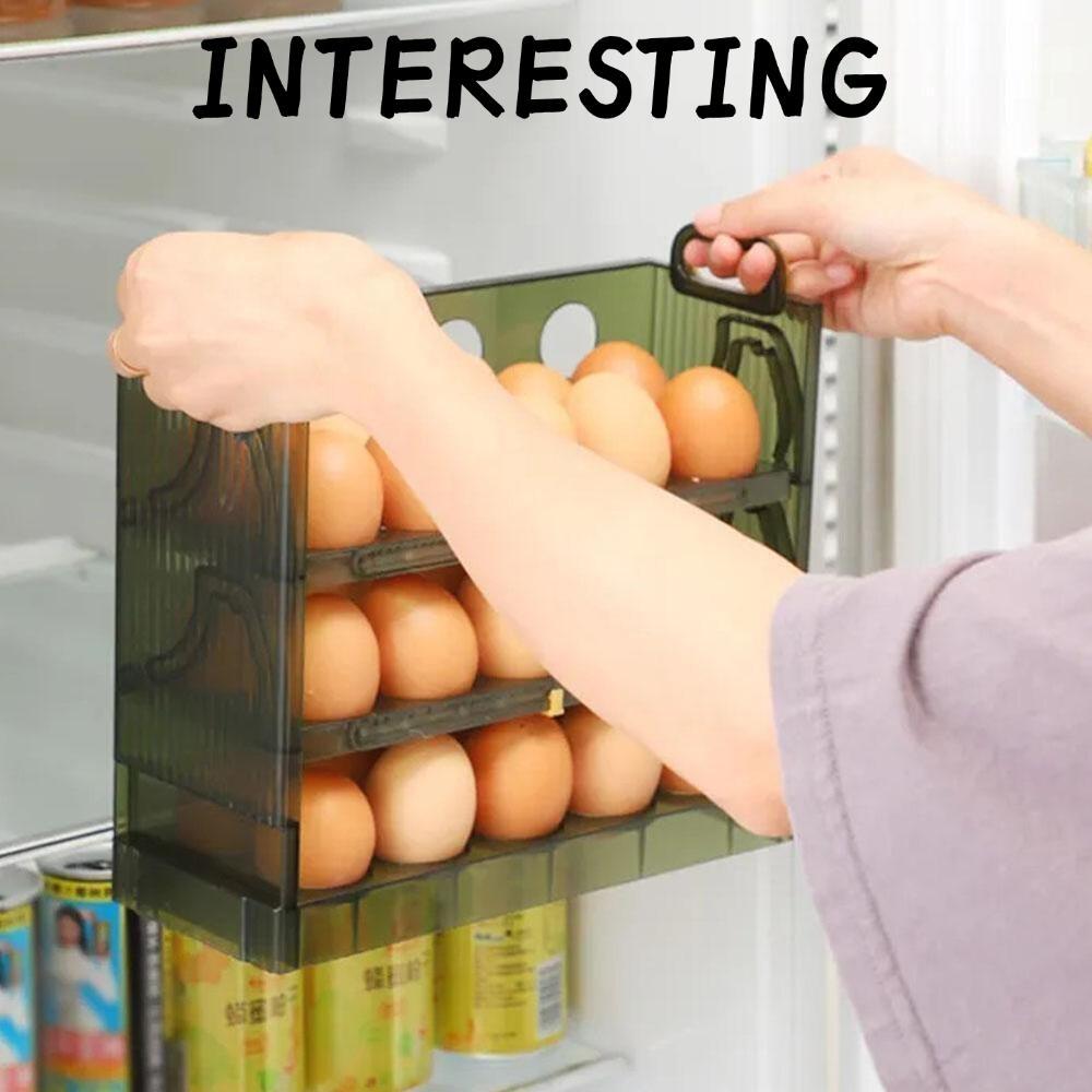 INTERESTING Egg Storage Rack Plastic Flippable Kitchen Storage Egg Box