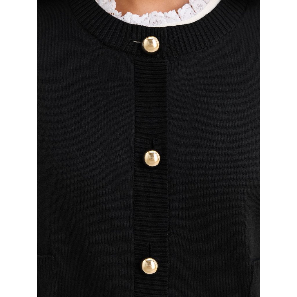 [Pomelo] เสื้อคาร์ดิแกนดีเทลกระเป๋าลายดอกไม้ / Floral Pocket Detailed Cardigan — صورة 4