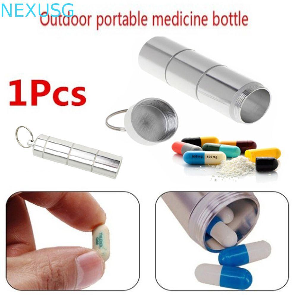 NEXUSG Pill Box Outdoor Waterproof Pill Case Pocket Pill Storage Capsule Shape Pill Case