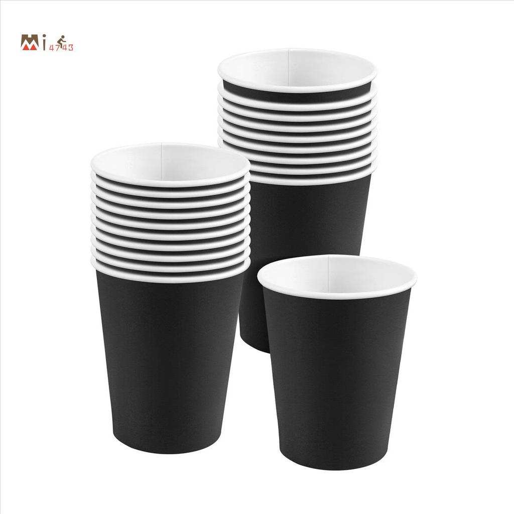 Mi4743i20 Paper Cups (9oz) - Plain Solid Colours Birthday Catering(สีดํา)
