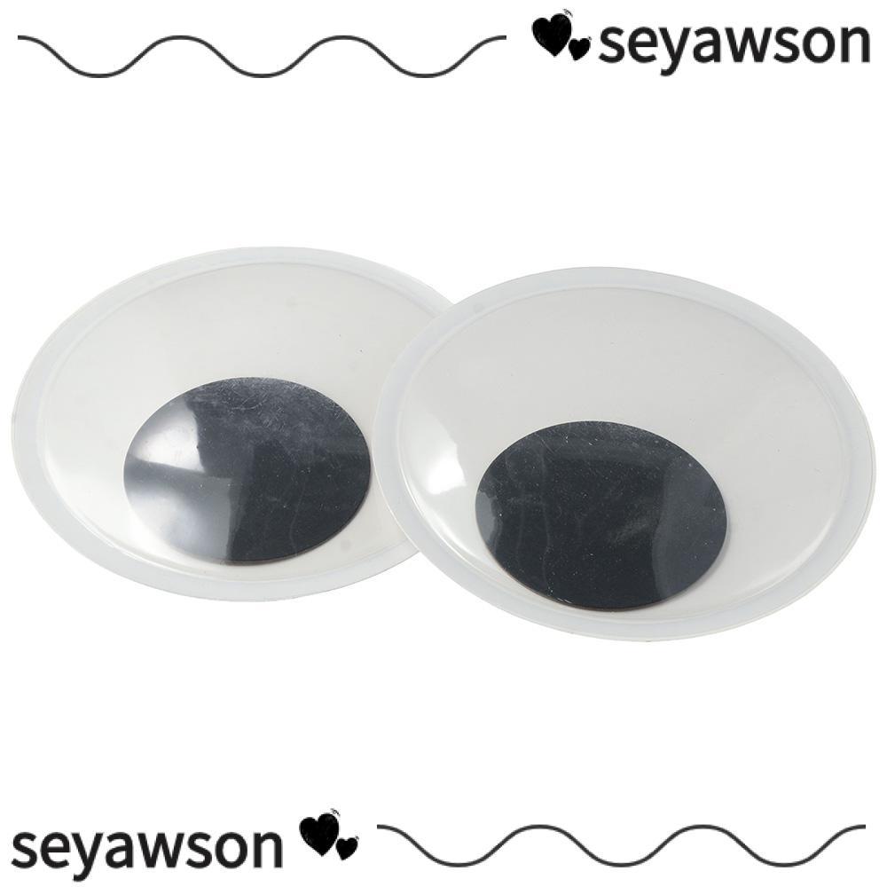 SEYAWSON 6PCS สีดําสีขาว Googly Eyes, สีดํายักษ์ Googly Eyes, Googly Wiggle Eyes Self กาวสีขาว 5.9 น