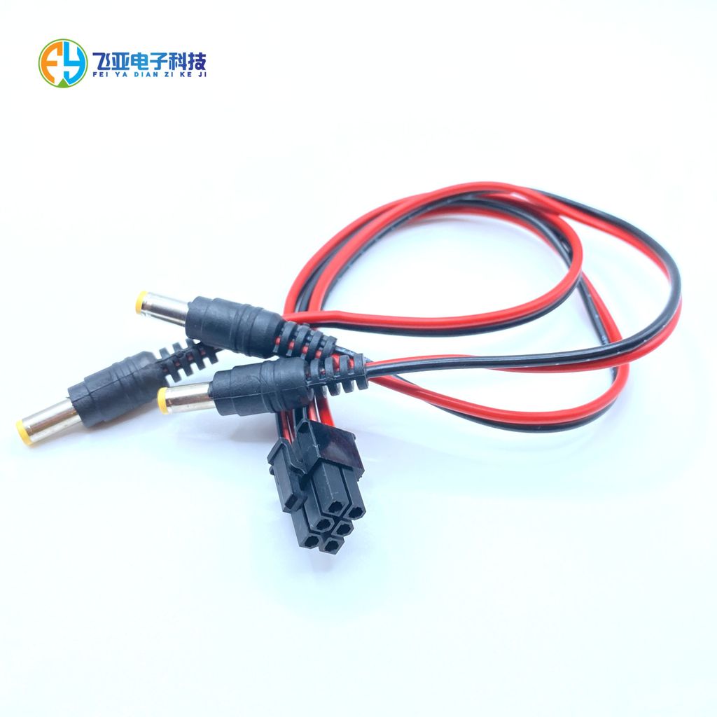 กราฟิกการ์ด 6p ชาย DC สายไฟ 12V DC5525 ชายอะแดปเตอร์สายกราฟิกการ์ด 6P ชาย DC สายไฟ
