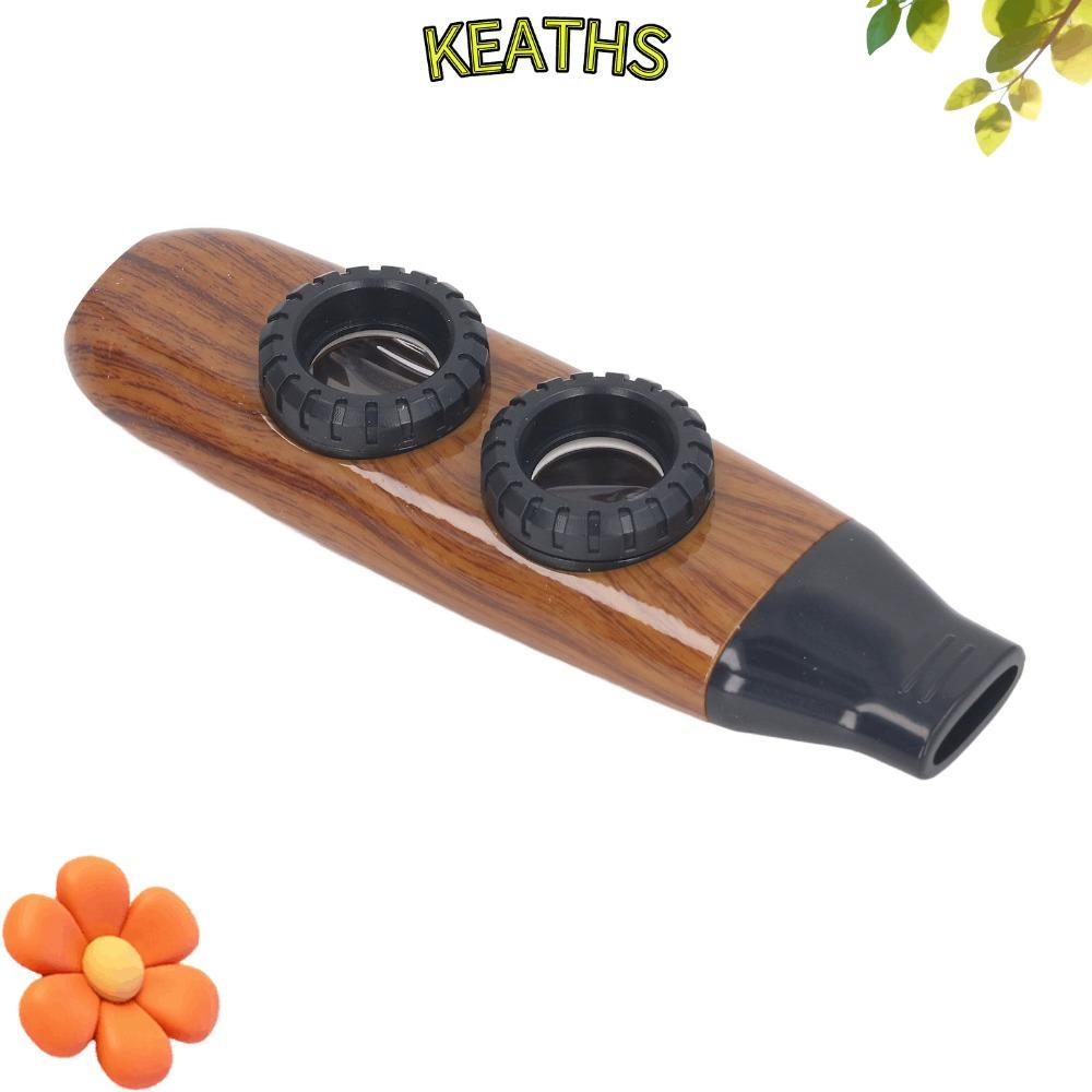 KEATHS ขลุ่ยสองรู, ขลุ่ย Kazoo สองรู ABS, สีไม้แบบพกพา Kazoo สําหรับการเล่นประสิทธิภาพ