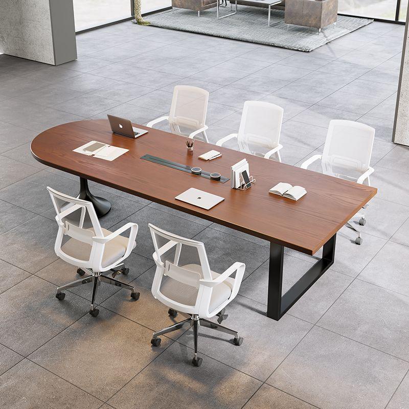 Round conference table, solid wood long table, reception and negotiation table and chair set