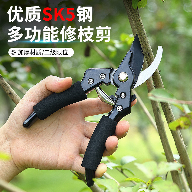 园艺修枝剪强力SK5黑刃省力粗枝剪园林盆景园艺多功能修枝剪Horticultural pruning shears strong SK5 black blade labor-saving thick2