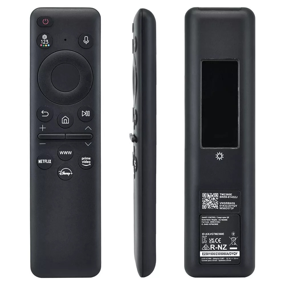 Samsung BN59-011432J Solar TM2360E Solar Cell Voice Remote สําหรับ 2023 Samsung TV QN85C CU8000 Sams