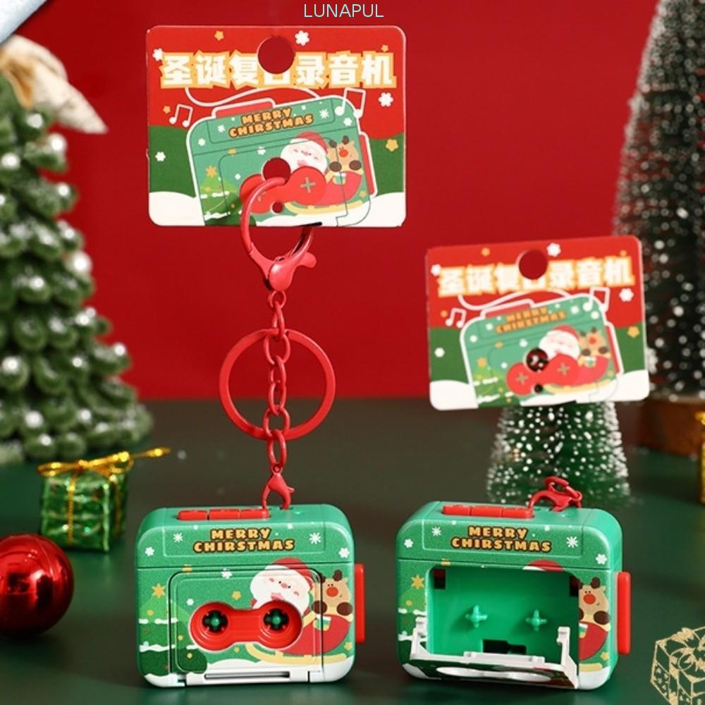 LUNAPUL Mini Tape Recorder, ที่มีประโยชน์ Commemorate Voice Cassette Recorder Key Chain, Nostalgic S