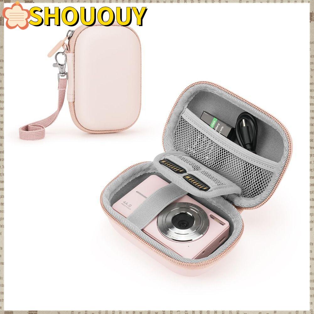 SHOUUY ที่เก็บกล้อง, Anti-fall EVA Shell กระเป๋าเดินทาง,แบบพกพาน่ารักกันกระแทก Plush Padding SD Card