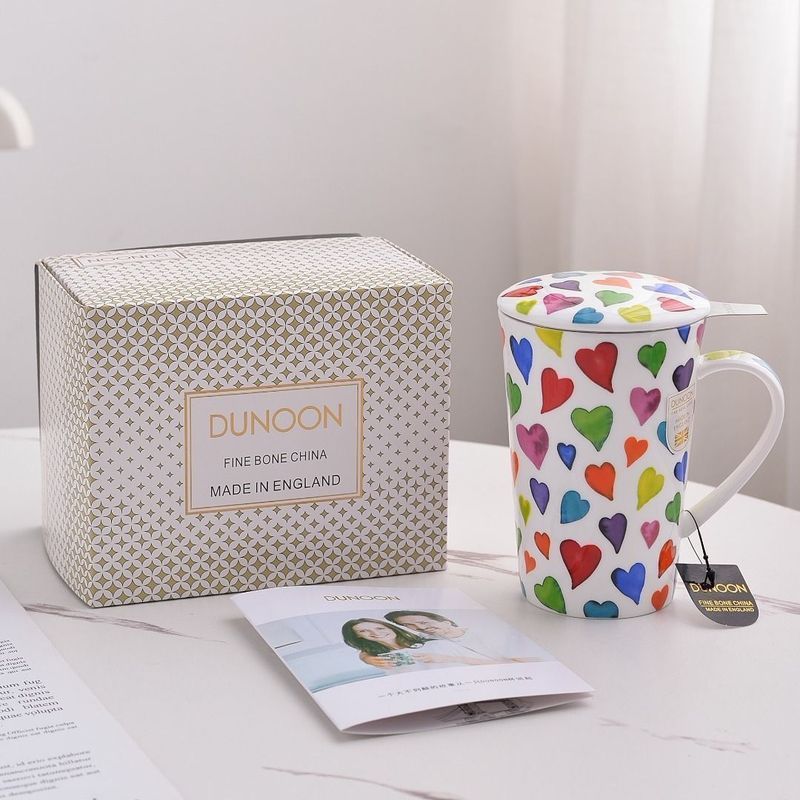 DUNOON Bone China แก้วชารั่วถ้วยกาแฟประณีตชายามบ่ายถ้วยน้ํากล่องของขวัญ