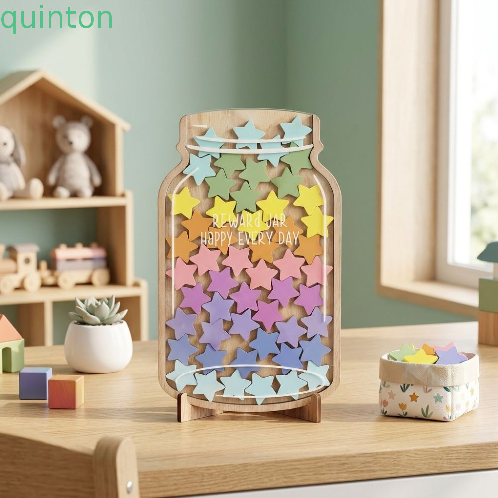QUITON Kids Learning Incentive Star Jar, Freestand Reward System Star Reward Jars with 45 Star, ขาตั