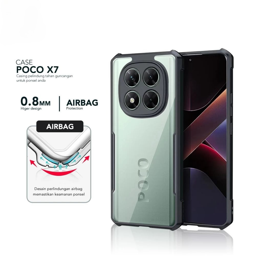 CASE XIAOMI POCO X7 5G / POCO X7 PRO CASE TRANSPARENT CLEAR FUSION ANTI SHOCKPROOF BLACK