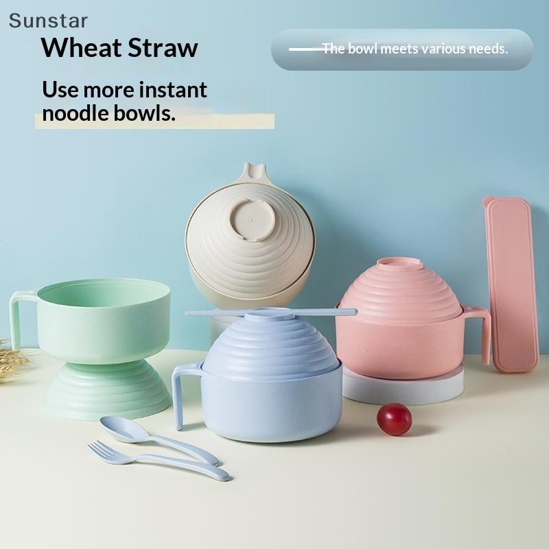 Sunstar Ramen Bowl Set Ramen Noodles Bowl ตะเกียบ Ramen Bowl Microwavable Cooker Bowl พร้อมฝาปิด Nic