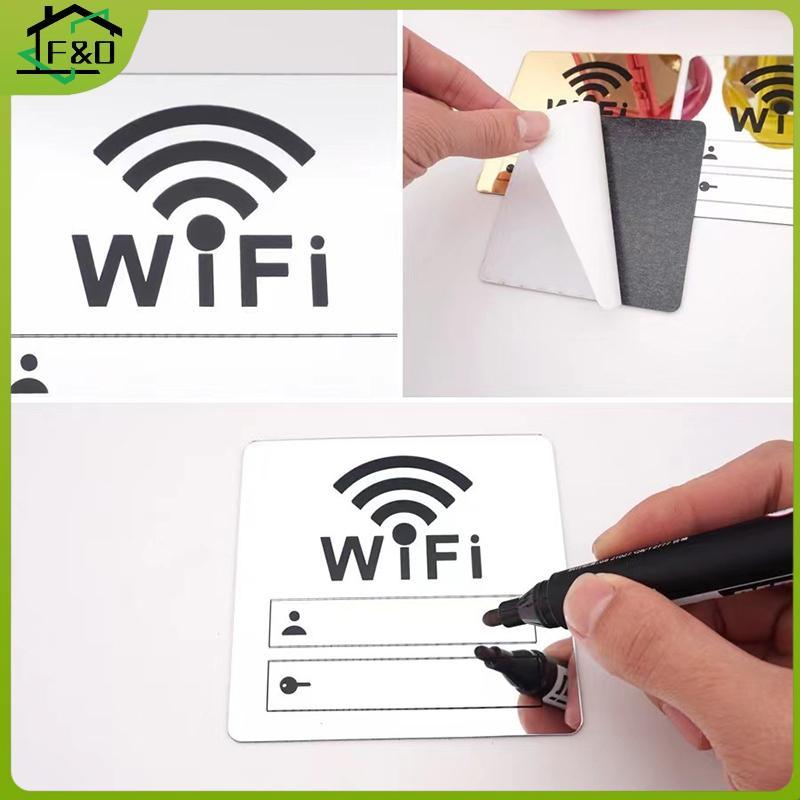 F&O 10 ซม.WIFI Sign Mirror Wall Stiers Rewritable Handwritable บัญชีและรหัสผ่านแฟชั่นใหม่ 3D อะคริลิ