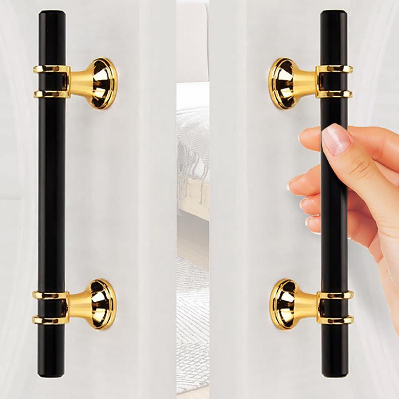 Modern Bla Gold Cabinet Handles - ลูกบิดลิ้นชักที่เป็นของแข็งสําหรับเฟอร์นิเจอร์ห้องครัวพร้อมวัสดุโล