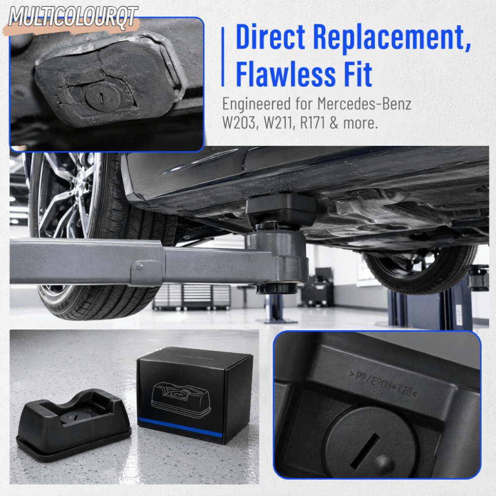 บล็อคยางยกกระชับ MULTICOLOURQT สีดํา A2039970186/ 2039970186 Jack Pad, PP/EPDM Car Lift Pad สําหรับ 