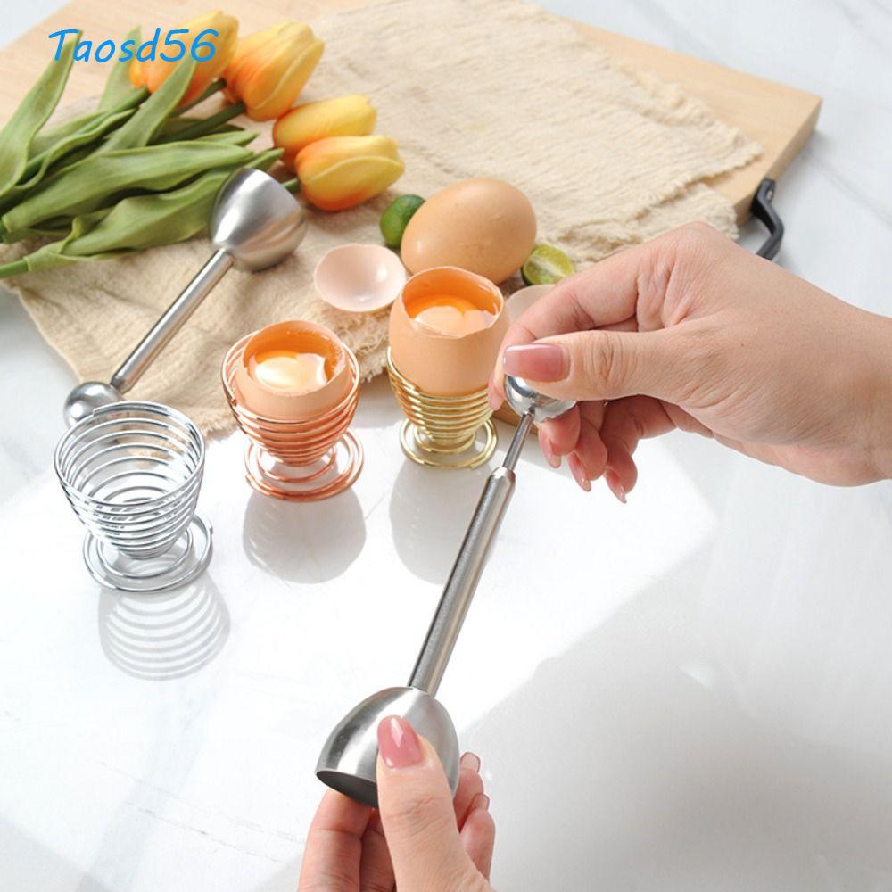 TAOSD Egg Shell Opener Spring Type Kitchen Gadgets Egg-Knocker Egg Stand Egg Opener