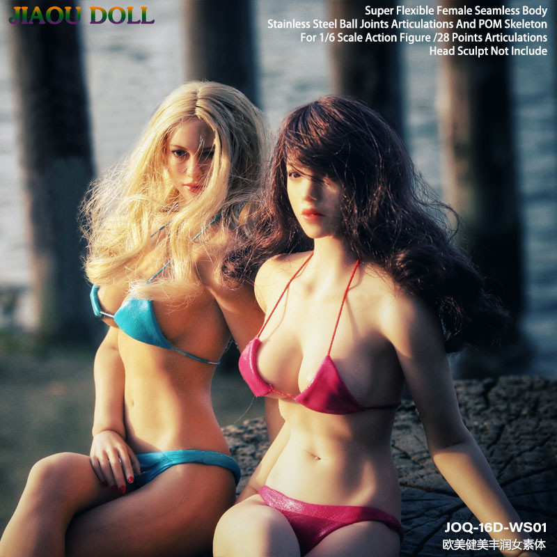 JIAOU DOLL Arashi Body 1/6 ยุโรปอเมริกันเพาะกาย Rich Rubber-Encapsulated หญิงเปิดฟุตทหารหญิงพร้อม