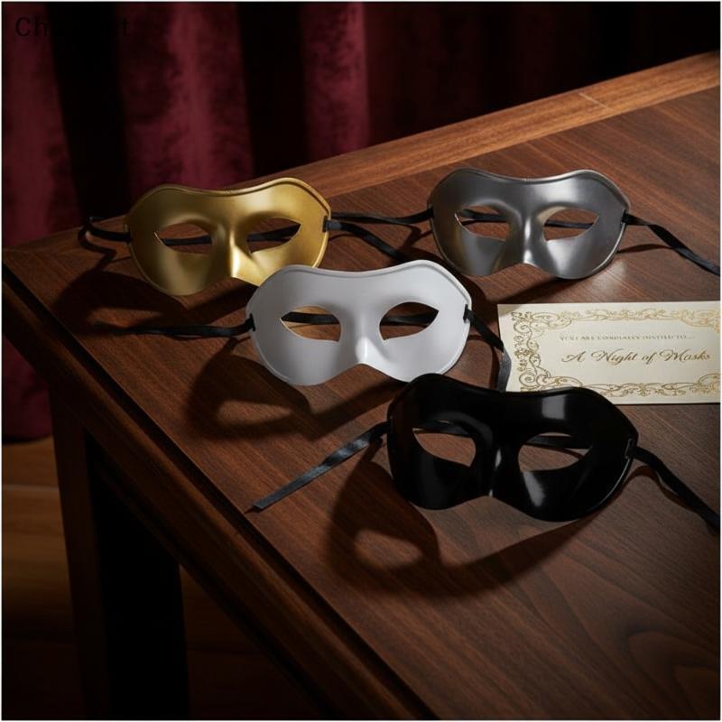 [Chc] Masquerade ชุดหน้ากากคู่ Unisex หน้ากากพลาสติกคอสเพลย์เครื่องแต่งกาย Headdress สําหรับการแสดงบ