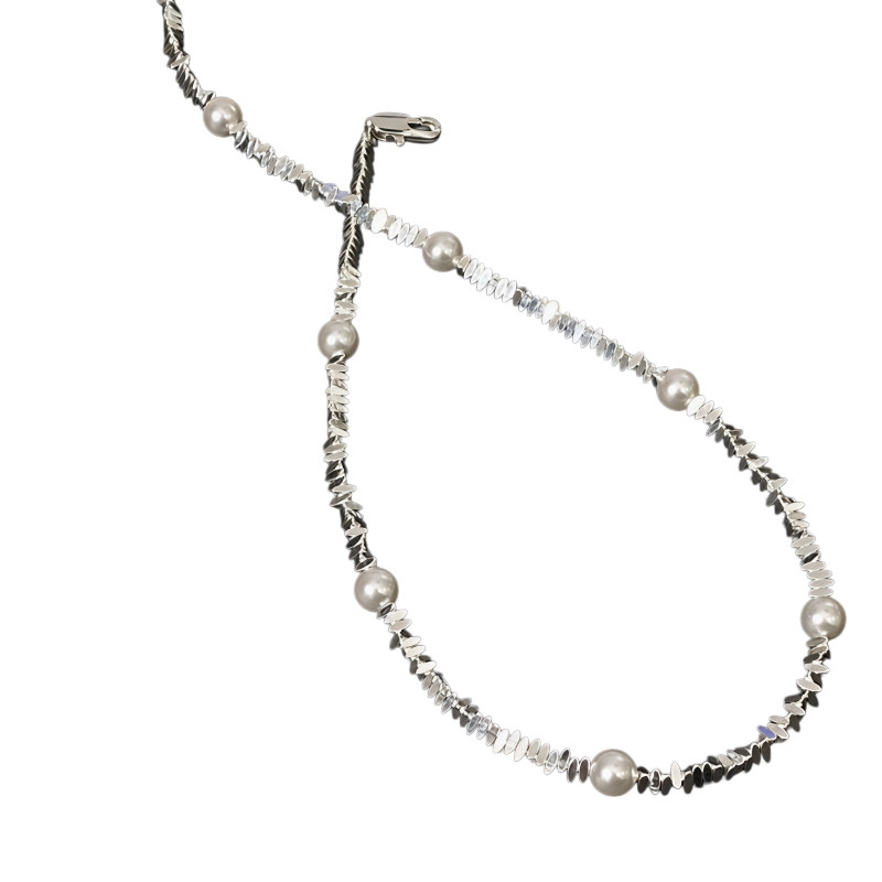 Qixi Pearl Gypsophila สร้อยคอผู้หญิง Simple Niche Design ฤดูร้อน Classy All-Match หรูหราสร้อยคอ Clav
