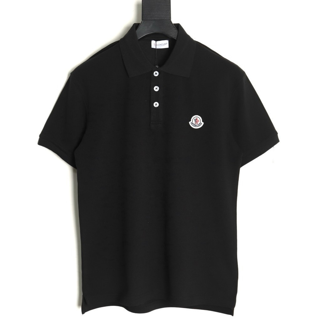 Moncler/Moncler/2026 คลาสสิกรอบคอแขนสั้นเสื้อยืดผู้ชายผู้หญิงสไตล์สีทึบพิมพ์ตัวอักษรหลวมขนาดใหญ่สบาย
