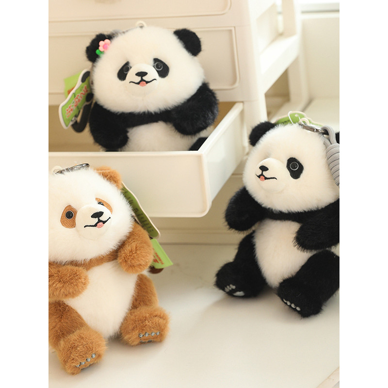 Han ตุ๊กตาน่ารักสัตว์เลี้ยง Fubao ของเล่นตุ๊กตากระเป๋าเครื่องประดับ Panda ดอกไม้จี้ Qizai พวงกุญแจ