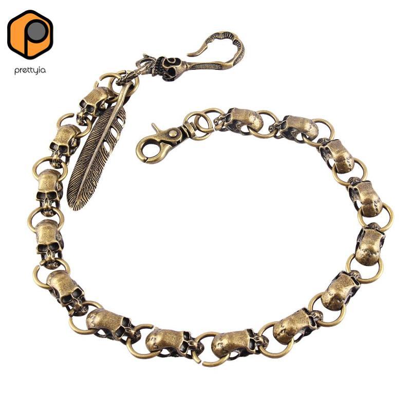 Prettyia Silver Biker Wallet Chain Punk -Mainstream Cool Pants Long Wallet Jean Gothic Rock (สไตล์หั