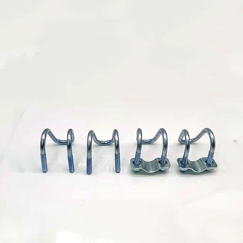 Double U Bolt สังกะสี U-Shaped Hoop เรือนกระจกหลอดการเกษตรฟาร์ม Hoop หัวเข็มขัดคงที่ Cross Tube Card