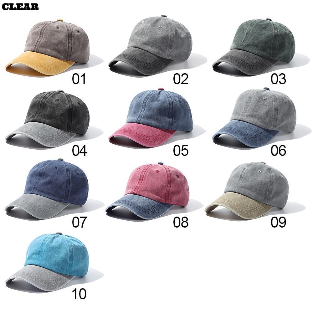 Distressed Faded Caps Outdoor Vintage ผู้ชายผู้หญิง WASHED DENIM Cap