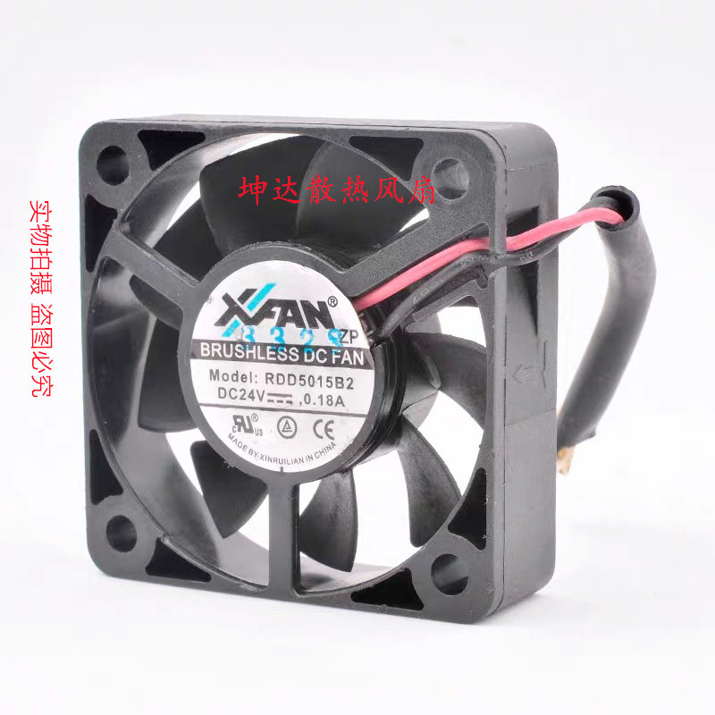 ของแท้ Xinruilian RDD5015B2 DC24V 0.18 5015 5 ซม.พัดลมอินเวอร์เตอร์