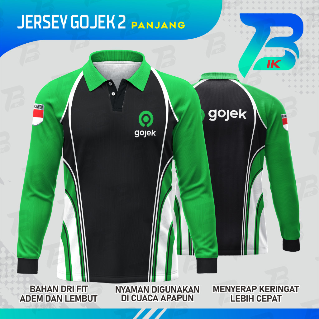 WANGKI GOJEK LONG FULLPRINT JERSEY / GOJEK LONG SLEEVE COLLAR T-SHIRT / GOJEK DRYFIT POLO JAERSEY