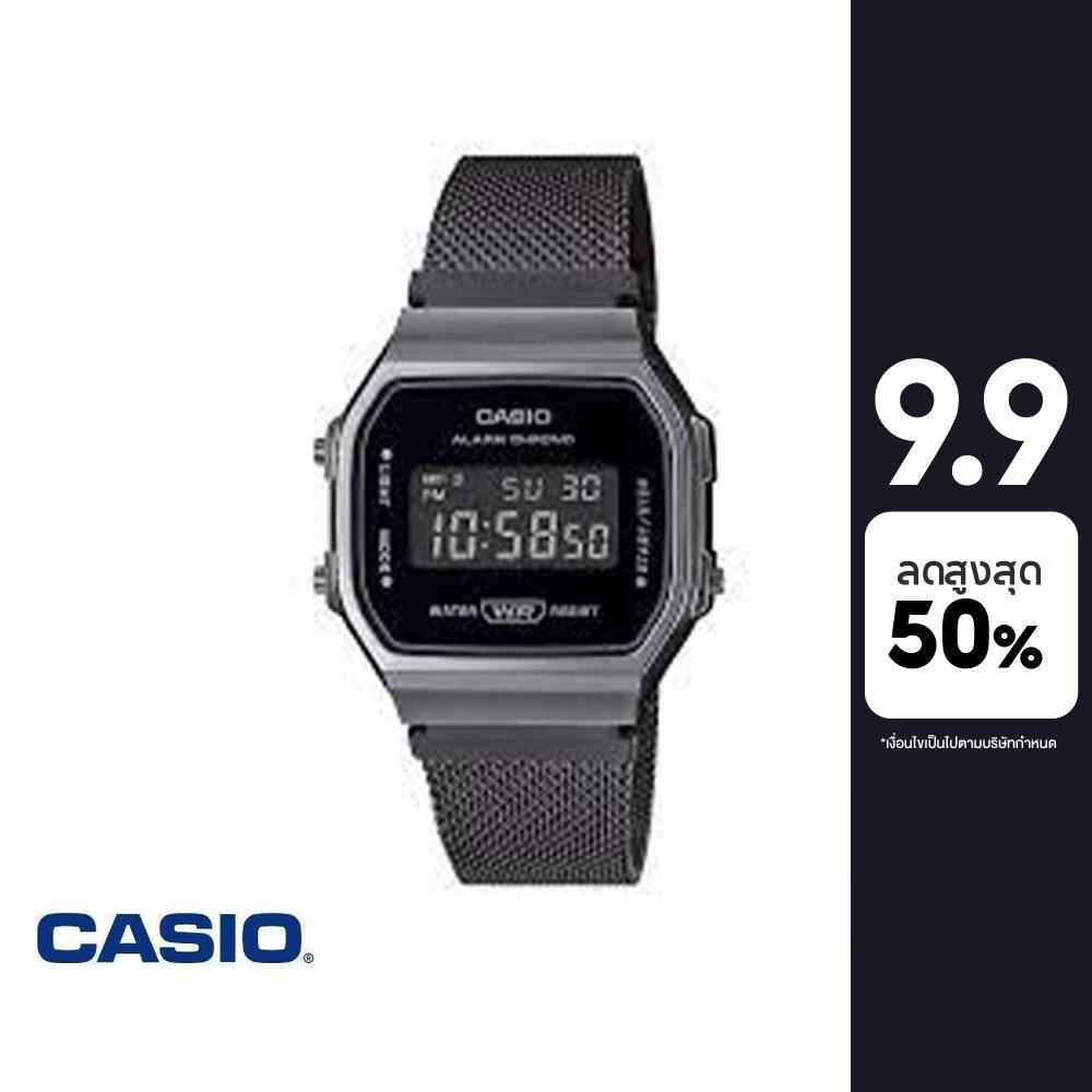 CASIO นาฬิกาข้อมือ CASIO รุ่น A168WEMB-1BDF วัสดุสเตนเลสสตีล สีดำ